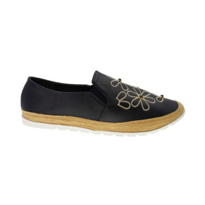 Navy Blue Leather Slip-On